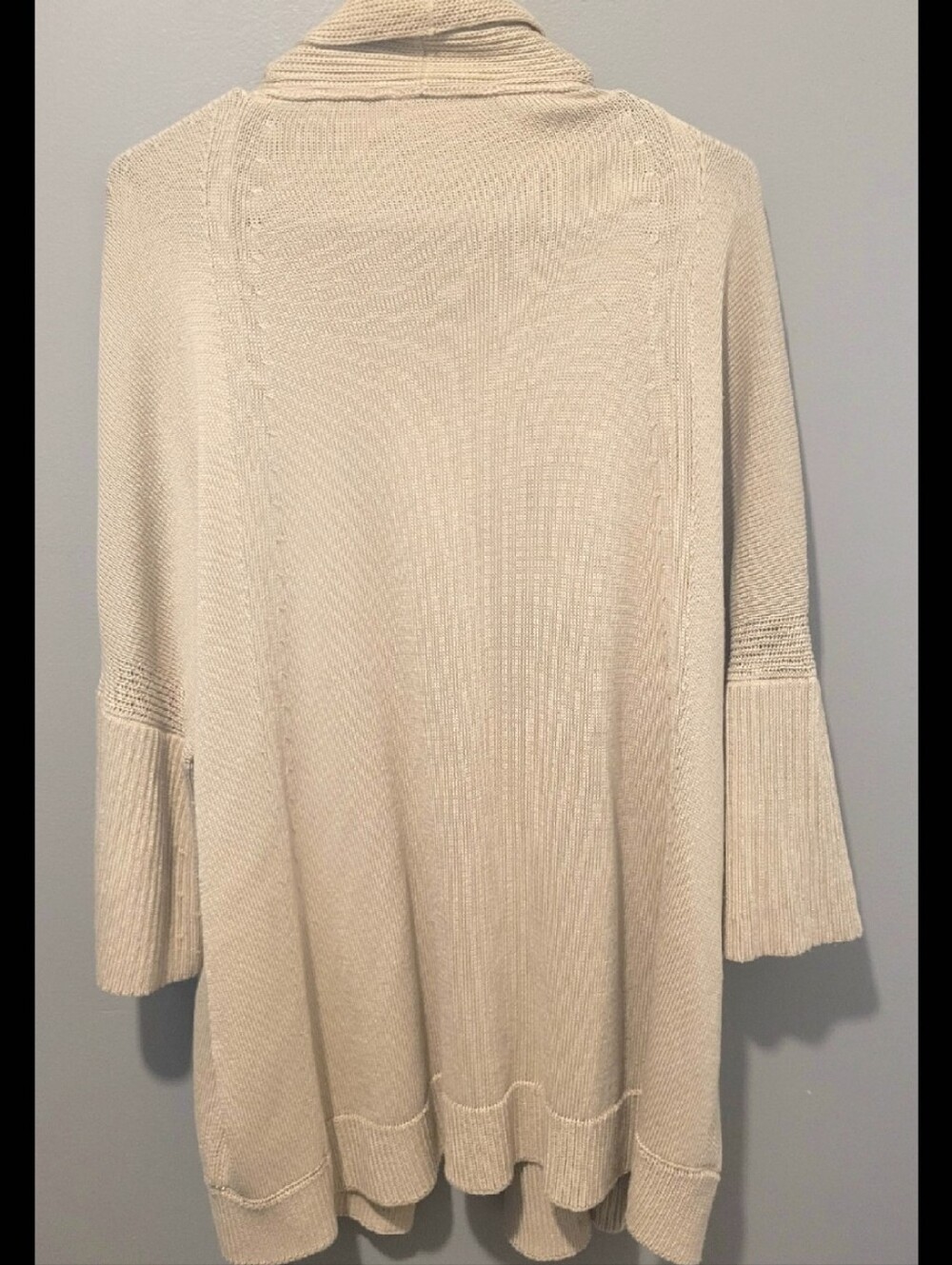 Lafayette 148 New York Cream Open-Front Knit Cardigan Sz Xl - Picture 2 of 5